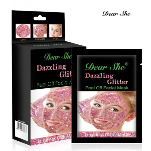 Маска для лица Dear She Dazzling Glitter Pink 10шт
