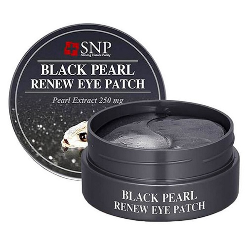 Гидрогелевые патчи для глаз с экстрактом чёрного жемчуга SNP Black Pearl Renew Eye Patch 60шт