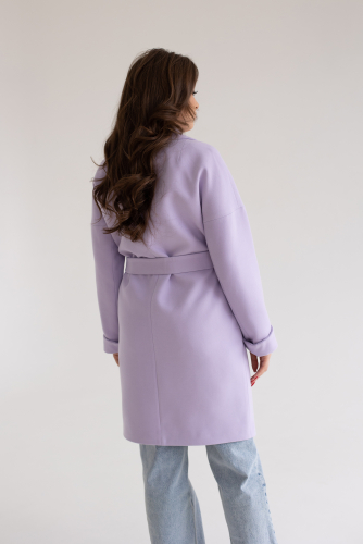 Пальто женское демисезонное 20990 (сирень)