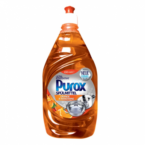 Purox гель-концентрат для мытья посуды Апельсин и мандарин 650мл--
