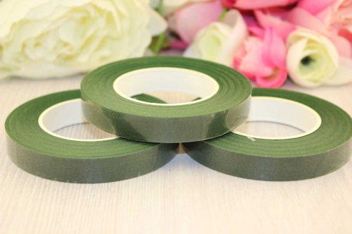 Тейп лента флористическая (темно-зеленый), 12мм, упак. 12 шт В наличии ...