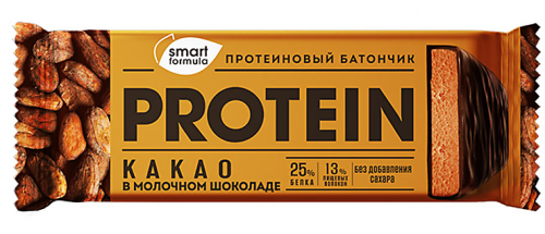 «Smart Formula», батончик протеиновый какао в молочном шоколаде, 40 г (упаковка 15 шт.)