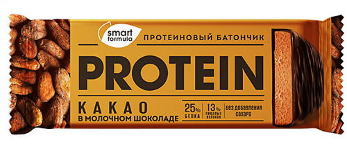 «Smart Formula», батончик протеиновый какао в молочном шоколаде, 40 г (упаковка 15 шт)
