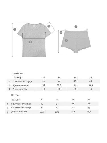 Пижама футболка и шорты  «Онфлёр» 394Ж-507