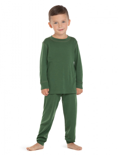 Merino Wool Пижама для мальчика цвет оливковый