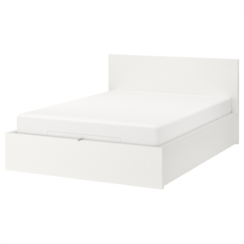 MALM МАЛЬМ, Кровать с подъемным механизмом, белый, 180x200 см