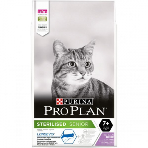 ПРОПЛАН для стерил/кастр кошек старше 7 лет, индейка 10 кг. ProPlan
