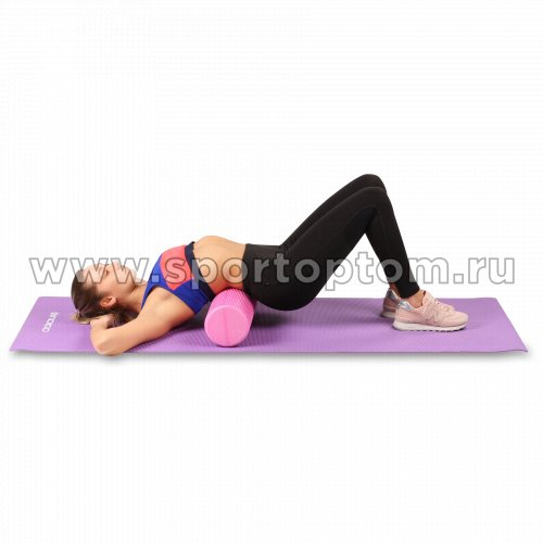 Ролик массажный для йоги INDIGO Foam roll (Валик для спины) IN022 60*15 см Розовый