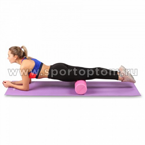 Ролик массажный для йоги INDIGO Foam roll (Валик для спины) IN021 45*15 см Черный