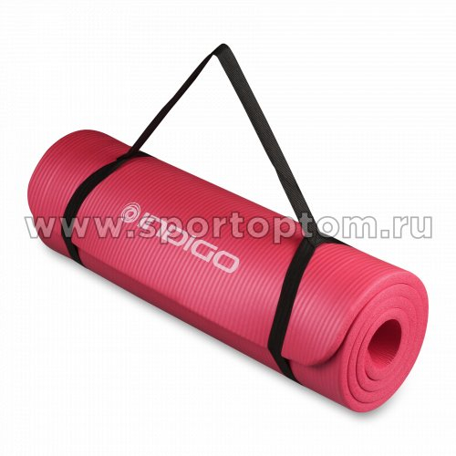 Коврик для йоги и фитнеса INDIGO NBR IN194 173*61*1,5 см Бордовый