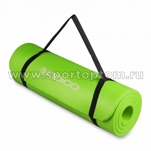 Коврик для йоги и фитнеса INDIGO NBR IN104 173*61*1 см Зеленый