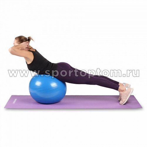 Мяч гимнастический массажный 2 в 1 INDIGO Anti-burst с насосом IN003 65 см Серый металлик