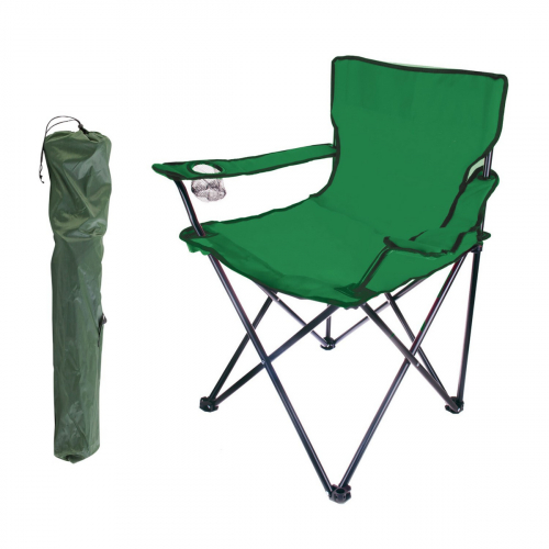 Кресло KUTBERT, В90*Ш50*Г55, раскл., с подлокот., с подстак., в чехле, цв. зеленый (1034)