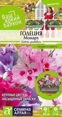 Цветы Годеция Монарх (0,2 г) Семена Алтая серия Ваш яркий балкон