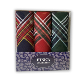 Платки носовые мужские подарочные упак 3шт. Пд71-7 Etnica collection (арт.Пд71-7)