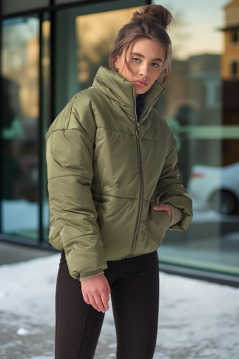 ст. цена5610руб.! Куртка демисезонная спортивная короткая оливковая