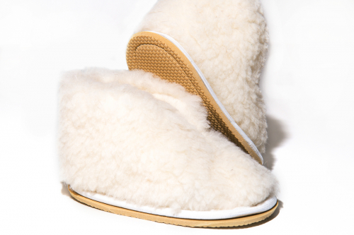 Обувь домашняя Бабуши из овечьего меха на трикотажной основе