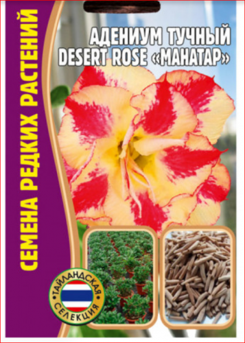 Семена Адениум тучный Desert rose  Mahatap 3 сем.