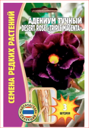 Семена Адениум тучный Desert rose Triple Magentа 3 сем.