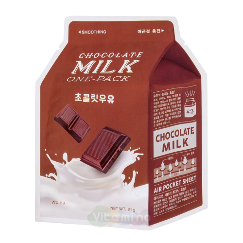 90 рA'PIEU Chocolate Milk One-Pack Смягчающая маска с экстрактом какао и сливы