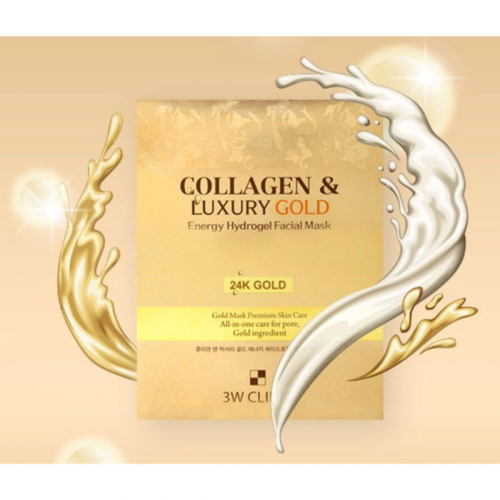 200 р3W CLINIC Collagen & Luxury Gold Energy Hydrogel Facial Mask Гидрогелевая маска для лица с золотом
