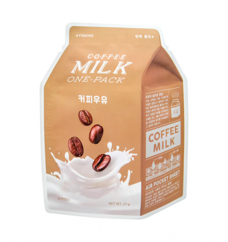 90 рA'PIEU Coffee Milk One-Pack Омолаживающая  маска с экстрактом кофе и коллагеном