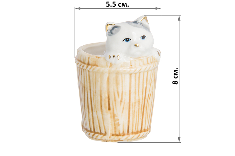 Вазочка п/зубоч. 5,5*5,3*8 см 65 мл