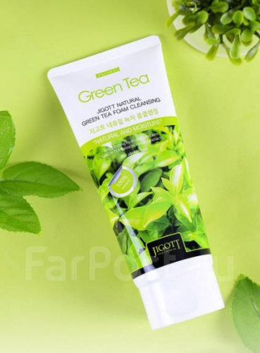 420 р JIGOTT Natural Green Tea Foam Cleansing Пенка для умывания с экстрактом зеленого чая