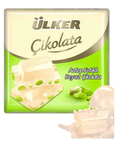 ULKER белый шоколад фисташками 65 гр