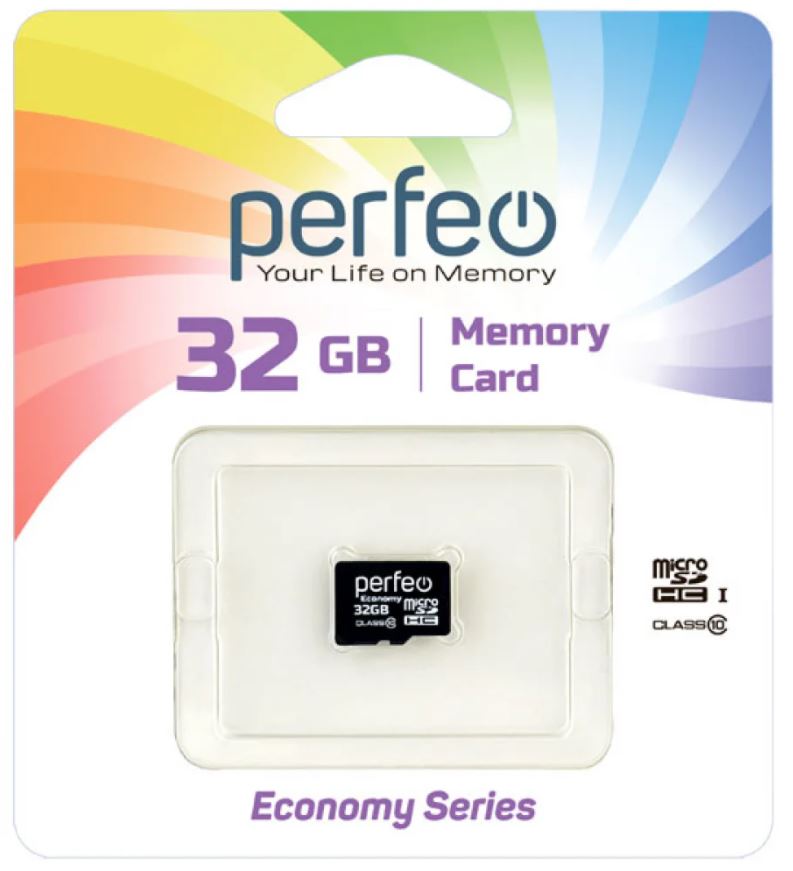 Карта памяти MicroSD Perfeo 32GB class 10 без адаптера
