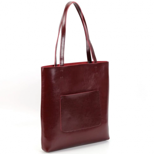 Женская кожаная сумка шоппер 2002 Вайн Ред