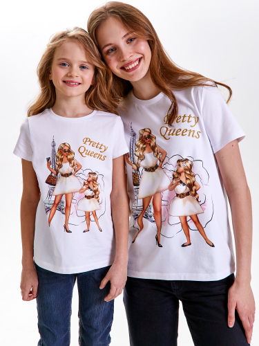   350 р  641 р   Фуфайка (футболка) д/дев Juno SS22GJ809 Family t-shirts белый