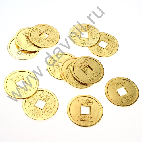 Монета с квадратной прорезью в середине 2,7 см 500 шт. золото