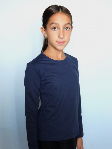 Синий джемпер (блузка) для девочки 802015-ДОШ19