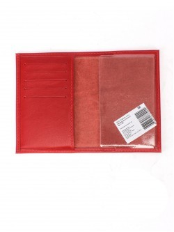 Обложка для паспорта Croco-П-405 (5 кред карт) натуральная кожа красный матовый (16) 244014