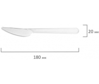 Одноразовые ножи 180 мм, КОМПЛЕКТ 48 шт., прозрачные, КРИСТАЛЛ, пластиковые, LAIMA, 602655