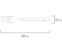 Одноразовые вилки СТАНДАРТ, 180 мм, комплект 48 шт., ЛАЙМА, пластиковые, прозрачные, 
