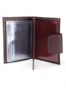 Обложка для авто+паспорт-Croco-ВП-1033 (с хляст, 5 внут карм, двойн стенка) натуральная кожа бордо галант (236) 243972