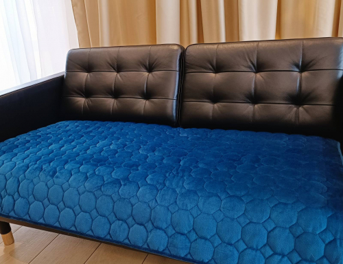 Дивандек накидка на диван 90/210 -1шт Соты  синий