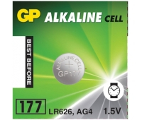 Батарейка GP Alkaline 177 (G4, LR626), алкалиновая, 1 шт., в блистере (отрывной блок), 4891199026690 452223