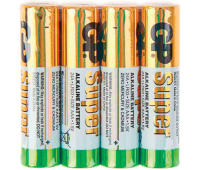 Батарейки GP Super, AAA (LR03, 24А), алкалиновые, 4 шт., в пленке, 24ARS-2SB4 454089