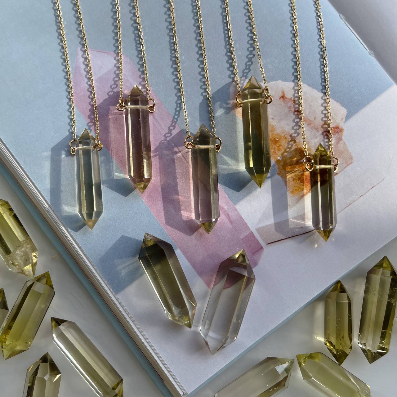 Радуга Самоцветов Кулон на цепочке из Цитрина