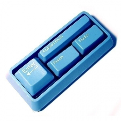 Канцелярский набор в виде клавиатуры голубой