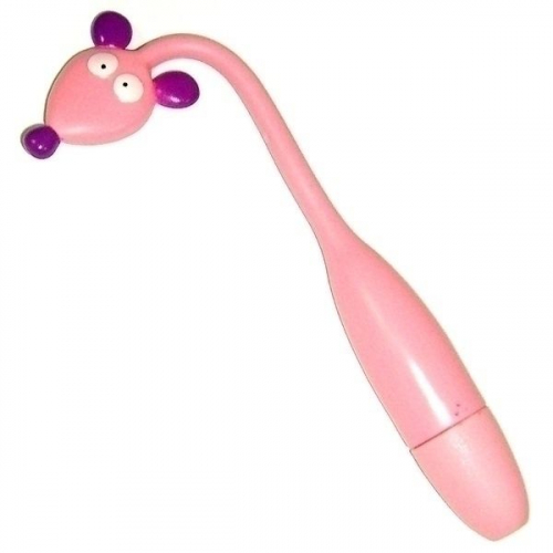 Ручка мягкая Мышь шариковая розовая