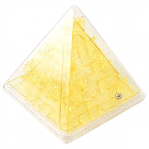 Головоломка лабиринт Пирамида желтая
