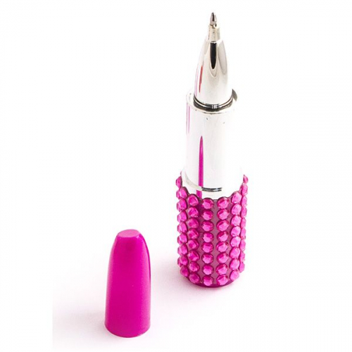 Ручка Помада хрусталики розовая