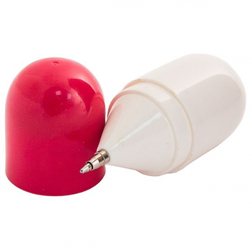 Ручка Пилюля неваляшка красно белая шариковая