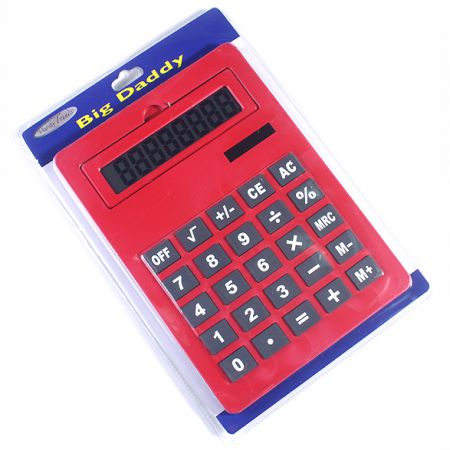 Большой калькулятор А5 красный