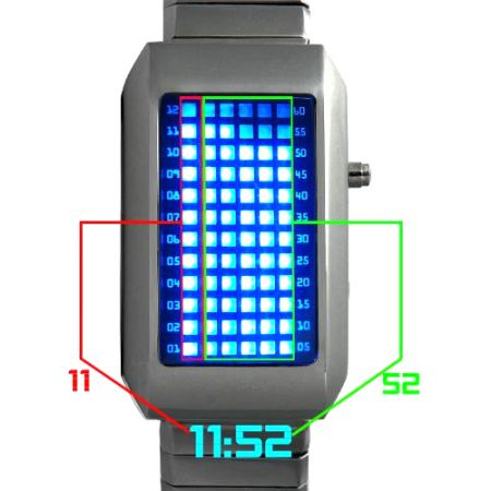 Led watch - Часы браслет Intercrew 72 синих светодиода