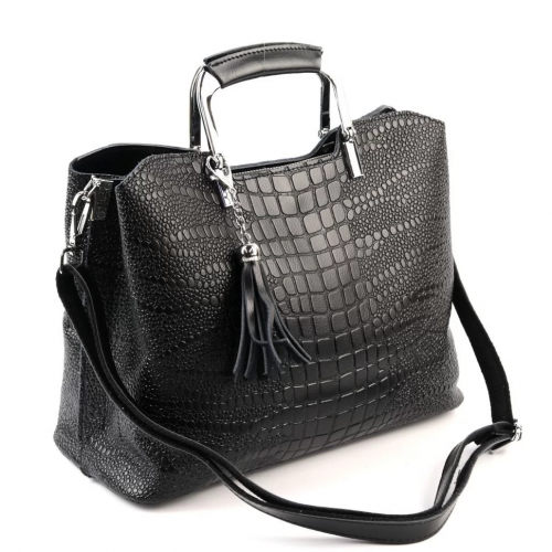 Женская кожаная сумка 1540-1-220 Блек